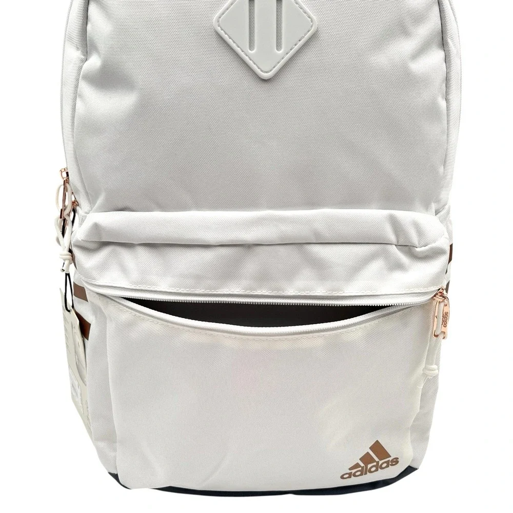 Adidas Classic 3S 5 Unisex School Backpack Fits 16" Laptop White Rose Gold - Picture 8 of 12